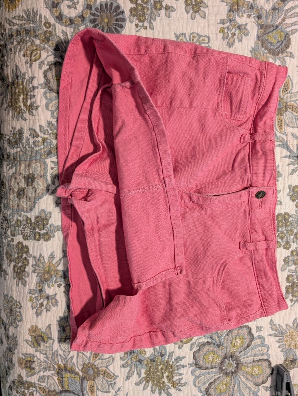 Pink Denim Skort Women’s XL Stretch Mini Skirt Shorts Casual Y2K - Picture 3 of 4